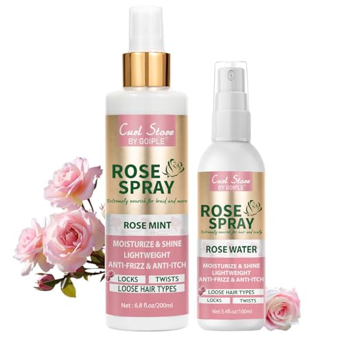 Set of 2 Rose Water Sprays for Hair and Scalp Moisturizing 200ml and 100ml