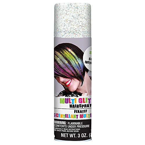 Sparkling 3 oz Multicolor Glitter Hair Spray for Parties and Cosplay
