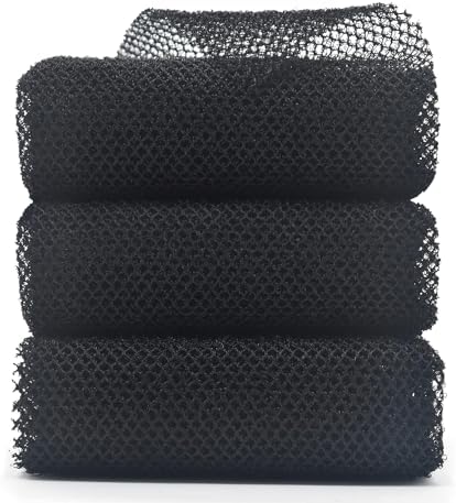 3-Pack African Exfoliating Bath Net Sponge Scrubber (Black)