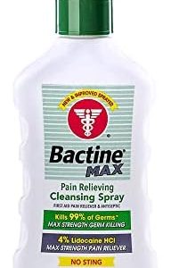 Bactine MAX First Aid Spray 5oz - 4% Lidocaine Pain Relief & Germ Killer