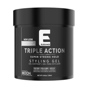 E Elegance Moon Fragrance Hair Gel - Strong Hold, Volume, Shine, All Hair Types 8.45 oz