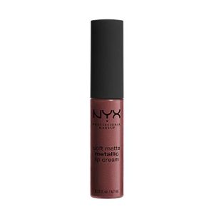 NYX Soft Matte Metallic Lip Cream - Rome (Medium Nude, Red Undertone)