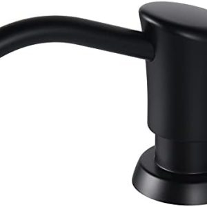 GAGALIFE Built-in Sink Soap/Lotion Dispenser, Matte Black, 13oz Bottle