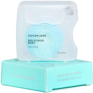 Cocofloss Mint Expanding Waxed Vegan Dental Floss, 33 yd Spool, Kid-Friendly