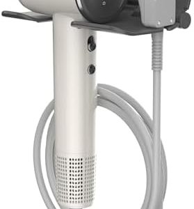 Aina Foldable Wall-Mounted Hair Dryer Holder & Organizer for Bedroom/Bathroom