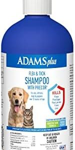 Adams Plus Flea & Tick Shampoo for Cats and Dogs, 24 Oz, Sensitive Skin