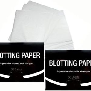 2 Packs Unscented Natural Abaca Blotting Paper 100 Sheets for Oily Skin