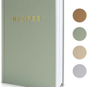 Aesthetic Waterproof Recipe Notebook - Blank Cookbook for Organizing Your Recipes