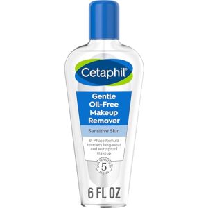 Cetaphil Gentle Waterproof Makeup Remover, Oil-Free for Sensitive Skin, 6 oz