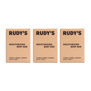 RUDY's Moisturizing Soap Bar with Coconut Oil & Shea Butter (3 Pack, 4 oz)