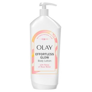 Olay Effortless Glow Body Lotion, Hydrating with Rose Water, 18 fl oz