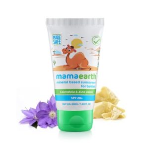 Mamaearth SPF 20+ Baby Sunscreen, Zinc Oxide, Waterproof 50ml