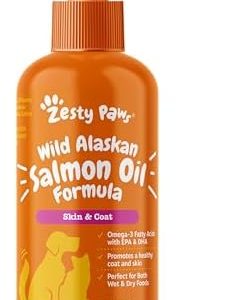 Wild Alaskan Salmon Oil for Dogs & Cats - Omega 3 Supplement, 8.5oz