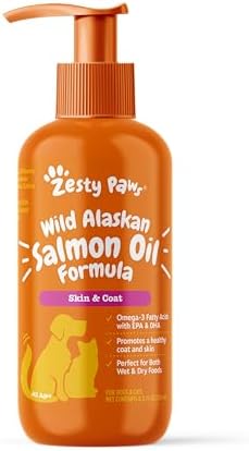 Wild Alaskan Salmon Oil for Dogs & Cats - Omega 3 Supplement, 8.5oz