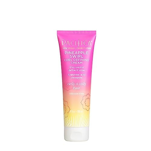 Pacifica Pineapple Swirl Curl Defining Cream, Vegan & Cruelty-Free, 4 Fl Oz