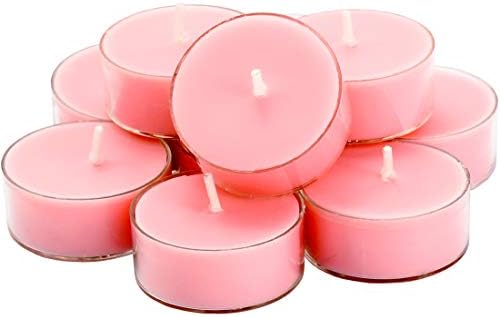 DEYBBY Romantic Rose Scented Soy Wax Tealight Candles Set of 12, 4-Hour Burn