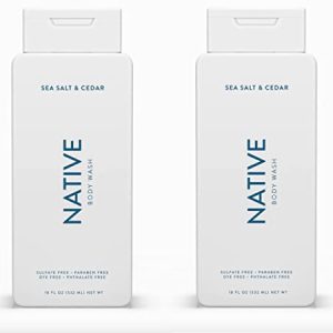 Native Body Wash, Sea Salt & Cedar, 18 oz - 2 Pack, Sulfate & Paraben Free
