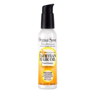 Original Sprout Tahitian Hair Oil, 4 Fl. Oz., Anti-Frizz for All Hair Types