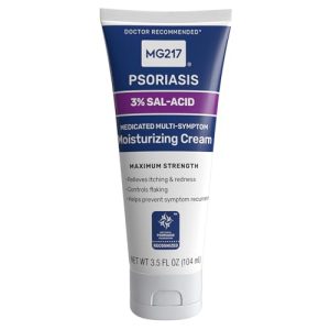 MG217 Psoriasis Cream 3% Salicylic Acid, Moisturizing & Fragrance-Free, 3.5 Fl Oz