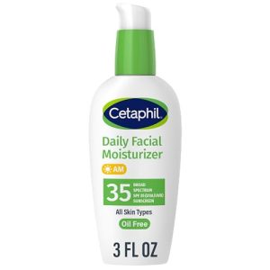 Cetaphil Daily Oil-Free Face Moisturizer SPF 35 Fragrance-Free for Sensitive Skin 4 oz