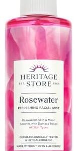 HERITAGE STORE Rosewater Facial Mist - 8oz, Vegan, Hypoallergenic, All Skin Types
