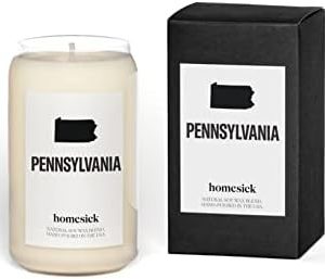 Homesick Pennsylvania Candle - Butter, Rum, Chocolate Scents, 13.75 oz, 60-80 Hour Burn