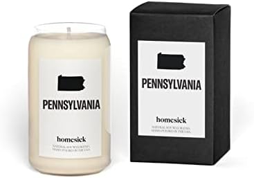 Homesick Pennsylvania Candle - Butter, Rum, Chocolate Scents, 13.75 oz, 60-80 Hour Burn