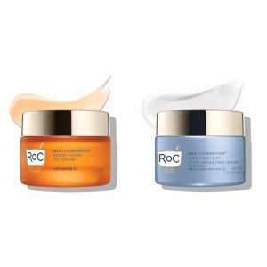 RoC Revive + Glow Vitamin C Moisturizer & SPF 30 Chest, Neck, Face Cream Bundle