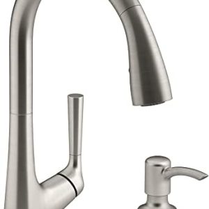 Kohler Malleco Touchless Pull Down Faucet with Soap Dispenser, Vibrant Stainless