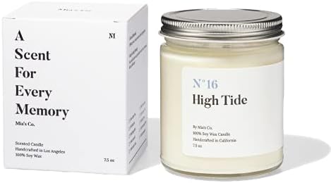 Mia's Co. High Tide 7.5 oz Natural Soy Candle Sea Salt Jasmine Aromatherapy