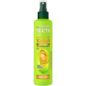 Garnier Fructis 10-in-1 Sleek & Shine, Plant Keratin, 8.1 Fl Oz, Frizzy Hair