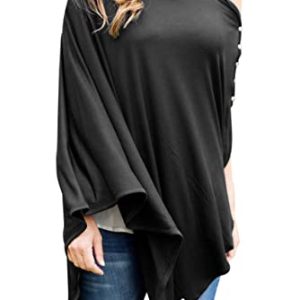 Byrd & Blume 360° Maternity Nursing Cover Scarf Poncho - Black, One Size