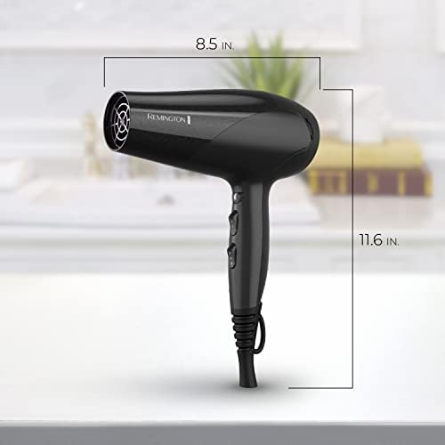 Remington Hair Dryer with Ceramic Ionic Tourmaline, Diffuser & Concentrator Set, Black - Image 7