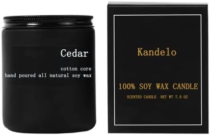 Cedar Scented Soy Candle, 7oz, 45-Hour Burn, Black Jar Gift for All - Image 8