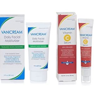 Vanicream Daily Facial Moisturizer 3 oz with Vitamin C Serum 1.2 oz Set