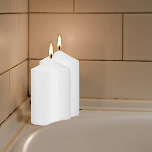 Set of 6 White Unscented Dripless Pillar Candles 3x6 Inch - Image 5