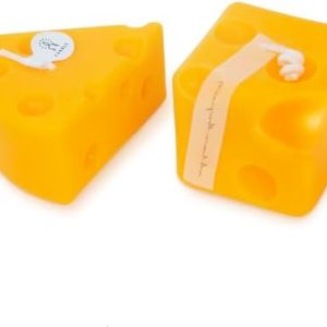 BoKin 2Pcs Cheese Scented Candle (6oz) - Funny Aromatherapy for Home Decor