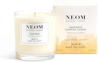NEOM Happiness Essential Oil Candle 1 Wick Neroli Mimosa Lemon Scent 100g