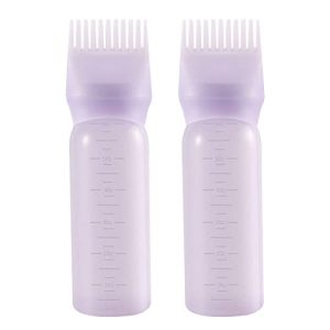 Pimoys 6oz Root Comb Applicator Bottles, 2 Pack, Purple