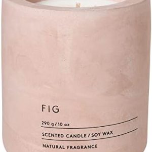 Blomus Fraga Large Rose Dust Scented Soy Wax Candle 14oz Concrete Vessel