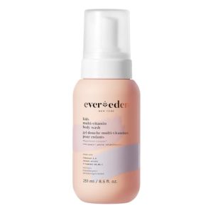 Evereden Multi-Vitamin Kids Body Wash, 8.5 oz, Cool Peach Scent, Gentle & Non-Toxic Formula