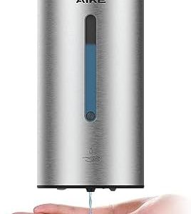 AIKE AK1205 Wall-Mount Automatic Soap Dispenser, 27oz Capacity, Stainless Steel