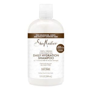 SheaMoisture 100% Virgin Coconut Oil Daily Hydration Shampoo, Sulfate-Free, 13 oz