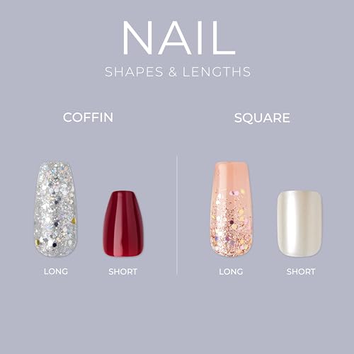 KISS Midnight Snacks Press On Nails, Black, Short, 28 Pieces - Image 5
