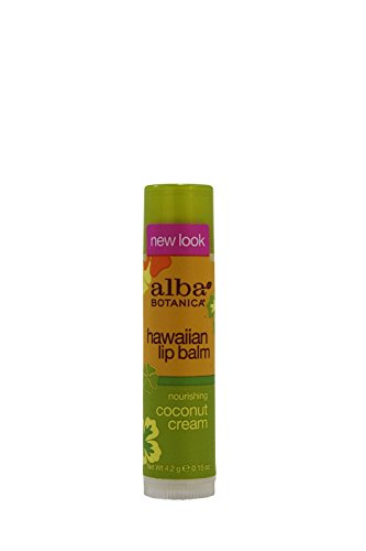 Alba Botanica Hawaiian Coconut Cream Lip Balm, 0.15 oz (2 Pack)