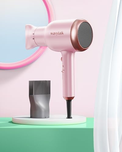 Wavytalk 1875W Professional Ionic Hair Dryer with Diffuser Millennial Pink Gentle Operation - Image 6