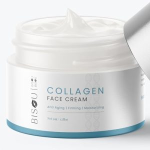 Bisou Skincare Collagen Face & Neck Cream - Anti-aging Moisturizer with Hyaluronic Acid (1.7 fl oz)