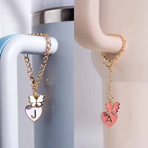 3PCS Hot Pink Straw Toppers & 2PCS Letter Charms Set - Image 5