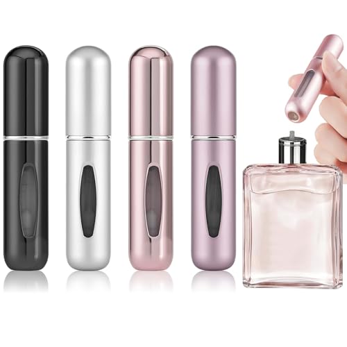 4 Pack 5ml Mini Refillable Perfume Spray Bottles Travel Size