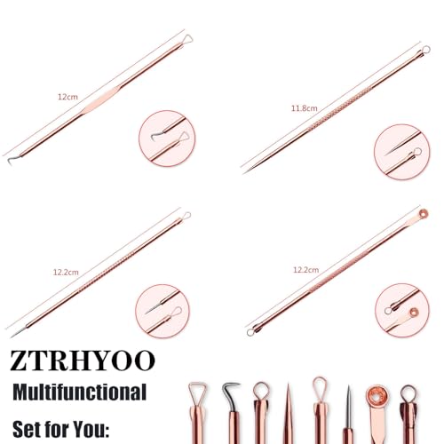4-Piece Rose Comedone Extractor Kit for Safe Acne Removal with Case - Image 4